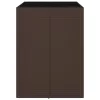Barna polyrattan kerti asztal üveglappal 105 x 80 x 110 cm