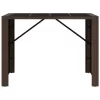 Barna polyrattan kerti asztal üveglappal 145 x 80 x 110 cm