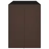 Barna polyrattan kerti asztal üveglappal 145 x 80 x 110 cm