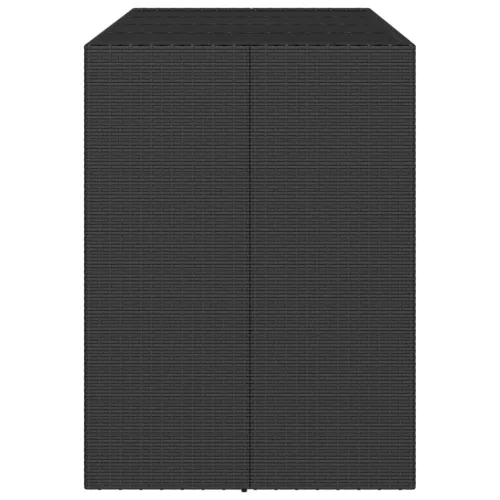 Fekete polyrattan üveglapos bárasztal 145 x 80 x 110 cm