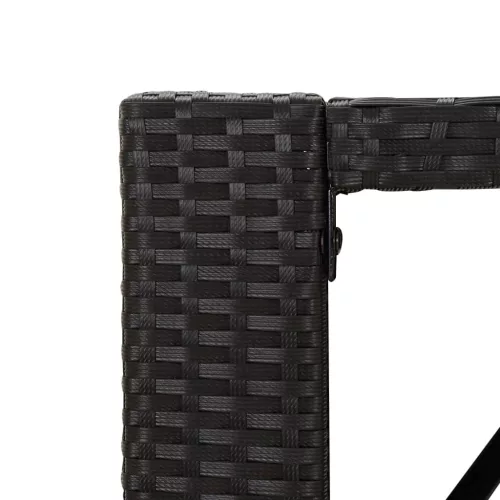 Fekete polyrattan üveglapos bárasztal 145 x 80 x 110 cm