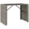 Szürke polyrattan üveglapos kerti asztal 145 x 80 x 110 cm