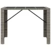 Szürke polyrattan üveglapos kerti asztal 145 x 80 x 110 cm