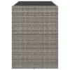 Szürke polyrattan üveglapos kerti asztal 145 x 80 x 110 cm