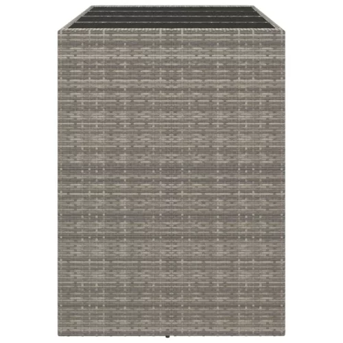 Szürke polyrattan üveglapos kerti asztal 145 x 80 x 110 cm