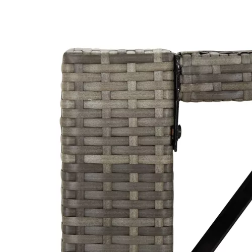 Szürke polyrattan üveglapos kerti asztal 145 x 80 x 110 cm