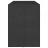 Fekete polyrattan üveglapos bárasztal 185 x 80 x 110 cm
