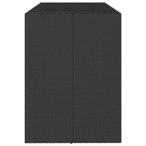 Fekete polyrattan üveglapos bárasztal 185 x 80 x 110 cm