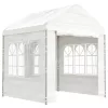 Fehér polietilén pavilon tetővel 2,28 x 2,23 x 2,69 m