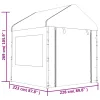 Fehér polietilén pavilon tetővel 2,28 x 2,23 x 2,69 m