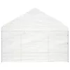 Fehér polietilén pavilon tetővel 4,08 x 2,23 x 3,22 m