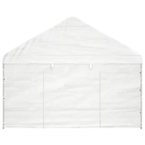 Fehér polietilén pavilon tetővel 4,08 x 2,23 x 3,22 m