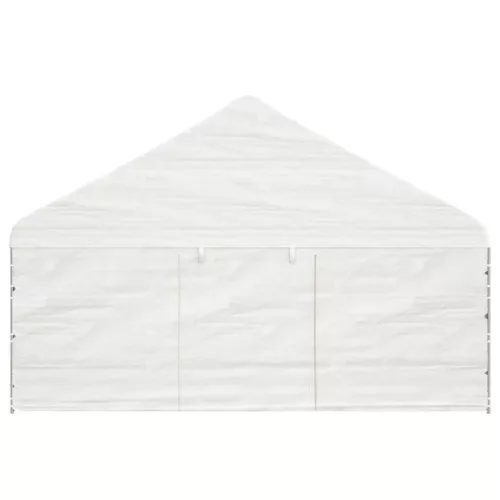 Fehér polietilén pavilon tetővel 5,88 x 2,23 x 3,75 m