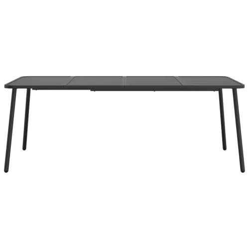 Antracitszürke acél kerti asztal 200 x 100 x 71 cm