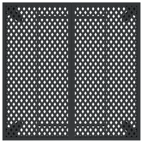 Antracitszürke acél kerti asztal 100 x 100 x 72 cm