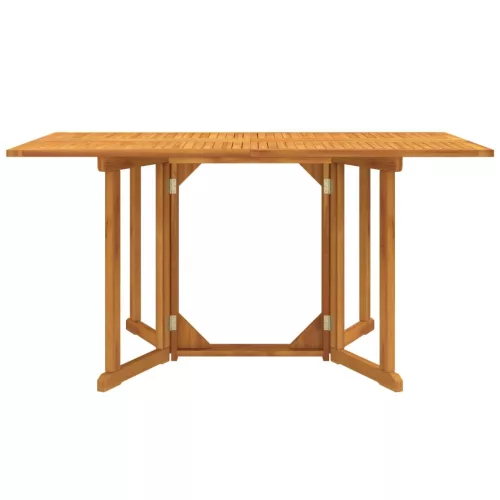 Tömör tíkfa összecsukható pillangó kerti asztal 150x90x75 cm