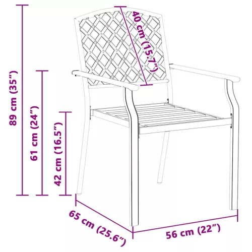 Szék 4 pcs Antracit 56 x 65 x 89cm Acél