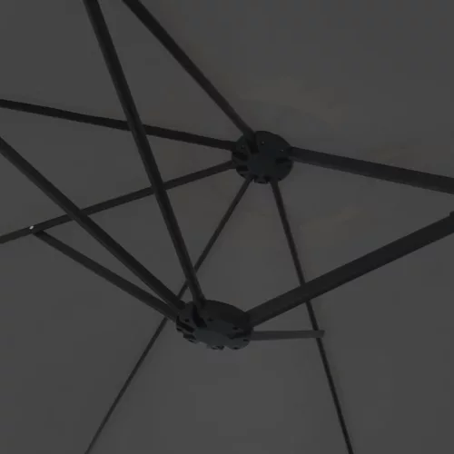 Antracitszürke dupla tetős LED-es napernyő 449x265 cm