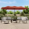 Terrakotta dupla tetős LED-es napernyő 449x265 cm