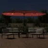 Terrakotta dupla tetős LED-es napernyő 449x265 cm