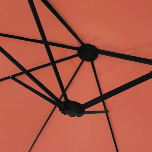 Terrakotta dupla tetős LED-es napernyő 449x265 cm
