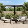Antracitszürke dupla tetős LED-es napernyő 316x145 cm