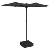 Antracitszürke dupla tetős LED-es napernyő 316x145 cm