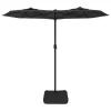 Antracitszürke dupla tetős LED-es napernyő 316x145 cm