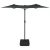 Antracitszürke dupla tetős LED-es napernyő 316x145 cm