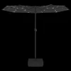 Antracitszürke dupla tetős LED-es napernyő 316x145 cm