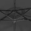 Antracitszürke dupla tetős LED-es napernyő 316x145 cm