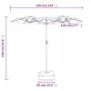 Antracitszürke dupla tetős LED-es napernyő 316x145 cm