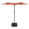 Terrakotta dupla tetős LED-es napernyő 316x145 cm