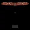 Terrakotta dupla tetős LED-es napernyő 316x145 cm