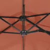 Terrakotta dupla tetős LED-es napernyő 316x145 cm