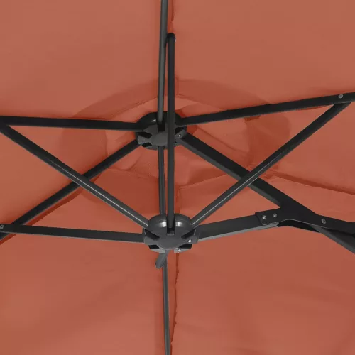 Terrakotta dupla tetős LED-es napernyő 316x145 cm