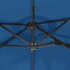 Azúrkék dupla tetős LED-es napernyő 316x145 cm
