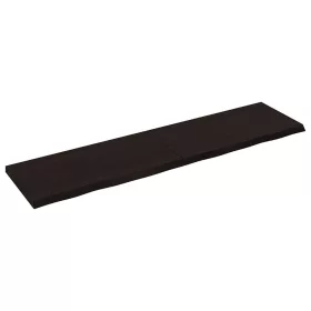   Sötétbarna kezelt tömör tölgyfa fali polc 160 x 40 x (2-4) cm