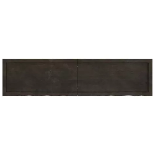 Sötétbarna kezelt tömör tölgyfa fali polc 160 x 40 x (2-4) cm