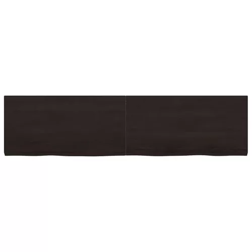 Sötétbarna kezelt tömör tölgyfa fali polc 160 x 40 x (2-4) cm