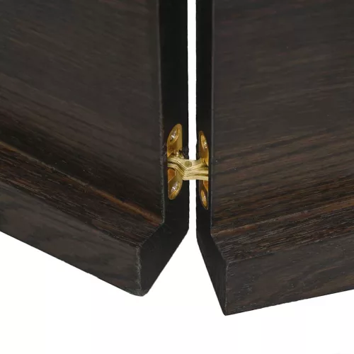 Sötétbarna kezelt tömör tölgyfa fali polc 160 x 40 x (2-4) cm
