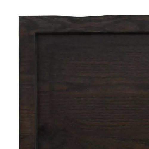 Sötétbarna kezelt tömör tölgyfa fali polc 160 x 40 x (2-4) cm