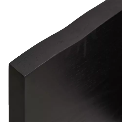 Sötétbarna kezelt tömör tölgyfa fali polc 160 x 40 x (2-4) cm