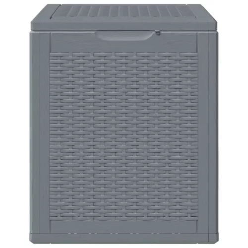 Szürke PP rattan kerti tárolóláda 90 L
