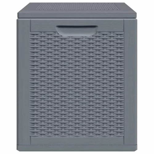 Szürke PP rattan kerti tárolóláda 90 L
