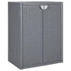 Szürke PP rattan kerti tárolószekrény 65 x 45 x 88 cm