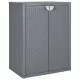 Szürke PP rattan kerti tárolószekrény 65 x 45 x 88 cm
