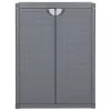 Szürke PP rattan kerti tárolószekrény 65 x 45 x 88 cm