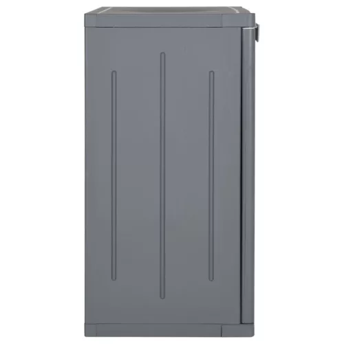Szürke PP rattan kerti tárolószekrény 65 x 45 x 88 cm