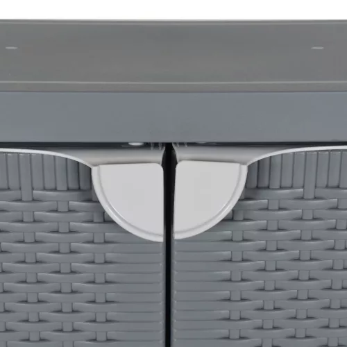 Szürke PP rattan kerti tárolószekrény 65 x 45 x 88 cm